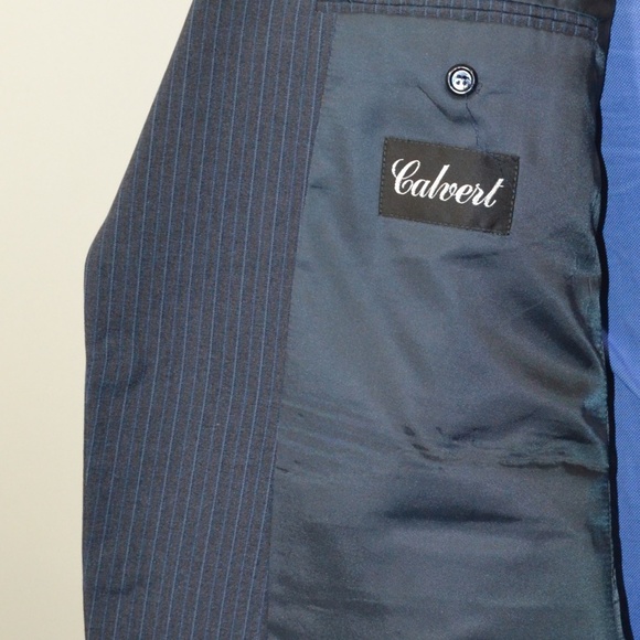 Calvert 44R Sport Coat Blazer Suit Jacket Dark Blu - Picture 7 of 8